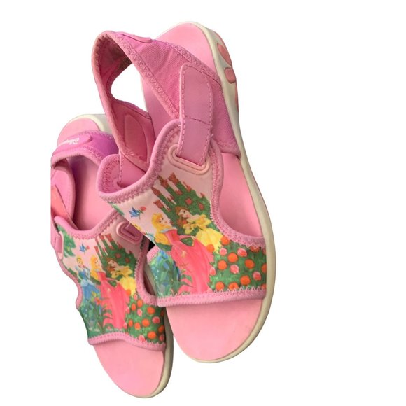 Disney Store Girls Size 2 3 Pink Sandals Princesses Belle Cinderella Aurora - Picture 3 of 6